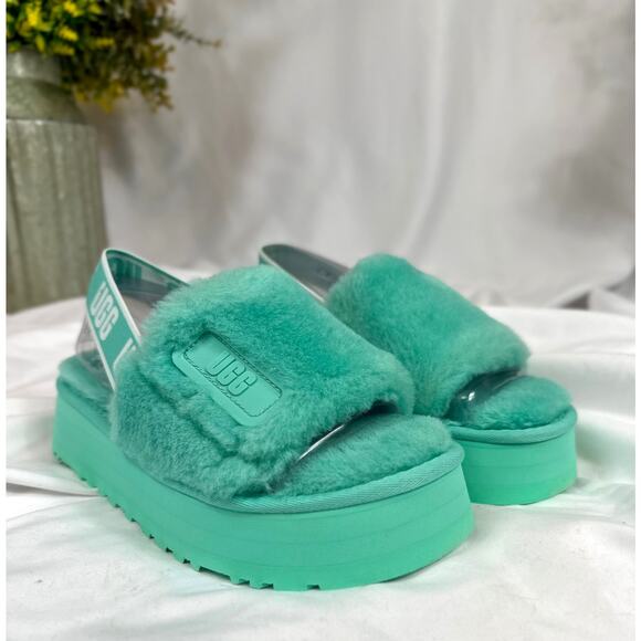 Ugg Disco Slide Platform Back Strap Boho Retro Mint Green 8 - Picture 10 of 16